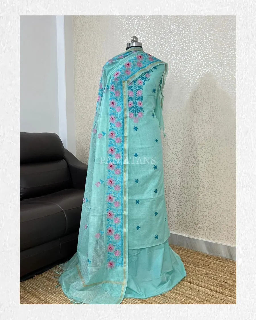Elegant Kota Doria Embroidery Suit Set 